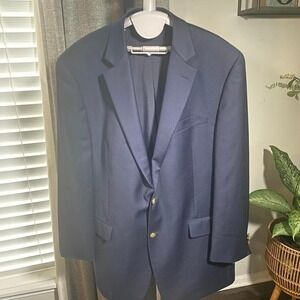 Lauren Ralph Lauren Navy Wool Blazer 43L Mens Gold Button Sport Coat